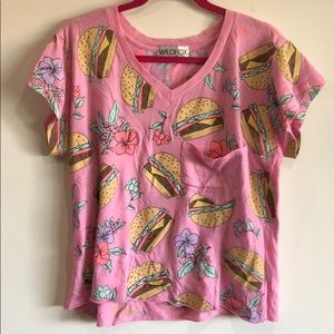 Wildfox cheeseburger pocket tee